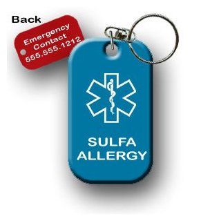 Sulfa Allergy Medical Alert Dog Tag Necklace or Keychain ID Jewelry Products Jewelry