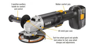 Klutch Cordless Grinder — 18 Volt, Lithium-Ion, 4 1/2in. Wheel