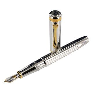 Pelikan M7000 Majesty Gold / Silver Medium Nib Fountain Pen Pelikan Fountain Pens