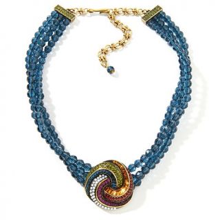 Heidi Daus "Sultry Swirl" Crystal Accented Beaded Necklace