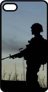 Silhouette Of Soldier Lock and Load Black Plastic Case for Apple iPhone 4 or iPhone 4s Cell Phones & Accessories