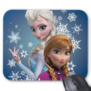Anna and Elsa with Snowflakes Mousepad