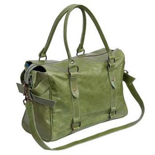 golden apple green satchel style leather bag by madison belts