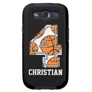 Personalized Basketball Number 4 Samsung Galaxy S3 Covers
