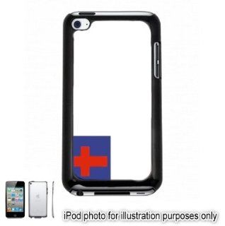 Christian Cross Flag Apple iPod 4 Touch Hard Case Cover Shell Black 4th Generation   Players & Accessories