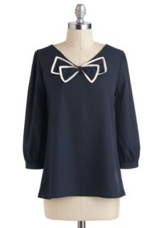 Bow Tied and True Top  Mod Retro Vintage Short Sleeve Shirts