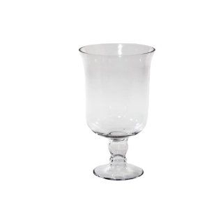Essentials Dcor Entrada Collection Tall Glass Vase on Stand, 15 by 8.75 Inch, Clear   Clear Glass Vase On Stand For Table