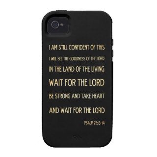 Christian Scriptural Bible Verse   Psalm 2713 14 iPhone 4/4S Cover