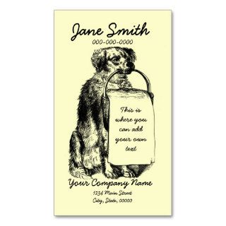 Vintage Dog with Basket Business Card Template