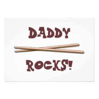 My Dad Rocks Drumsticks for Drummer Father Personalized Invite