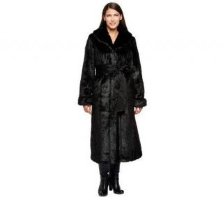 Dennis Basso Platinum Collection Regular Long Faux Fur Coat —