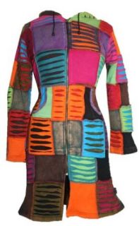 Agan Traders Women's Funky Long Bohemian Fleece Lined Jacket Clothing
