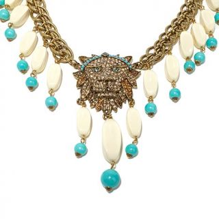 Heidi Daus "Bling of the Jungle" Chain Link Crystal Drop Necklace