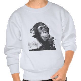 Chimp Smoking Monkey Pullover Sweatshirt