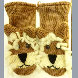lion mittens by charlie boots
