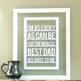 'best dad' papercut wall art by ant design gifts