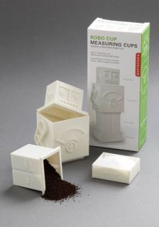 Robo Cup Measuring Cups in White  Mod Retro Vintage Kitchen