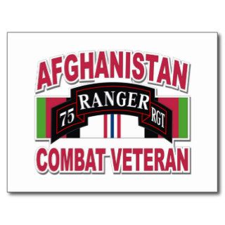75th Ranger Regiment Afghanistan Combat Veteran Post Cards