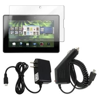 3 piece Screen Protector/ Car and Travel Charger for BlackBerry Playbook Eforcity Tablet PC Accessories