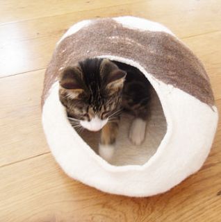 natural cat bed cocoon by lovecatcaves