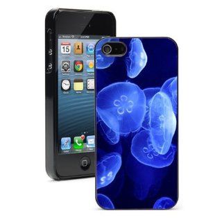 Apple iPhone 4 4S 4G Black 4B326 Hard Back Case Cover Color Light Blue Jellyfish Cell Phones & Accessories