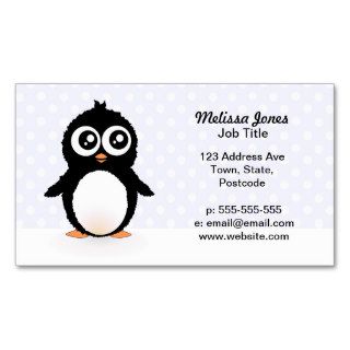 Cute penguin cartoon business card templates