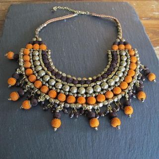 orange statement necklace by molly & pearl