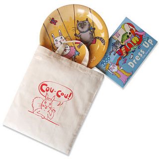 boo bunny plate and storybook gift set by cou cou