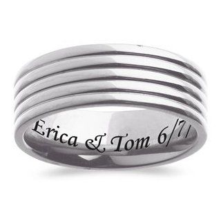 Mens Titanium Engraved Purity Band   Personalized Jewelry Jewelry