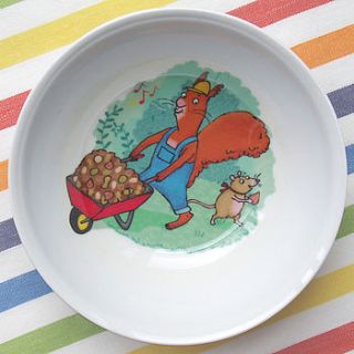 cyril squirrel child's melamine bowl by cou cou