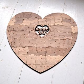 personalised unique puzzle wedding guestbook by made lovingly made