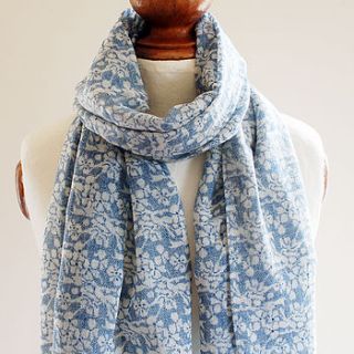 blue lace pure wool scarf by highland angel