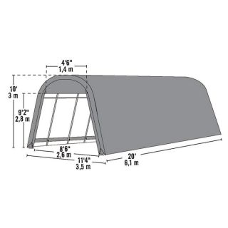 ShelterLogic Round Style Shed/Storage Shelter — Green, 20ft.L x 10ft.W x 10ft.H, Model# 71052