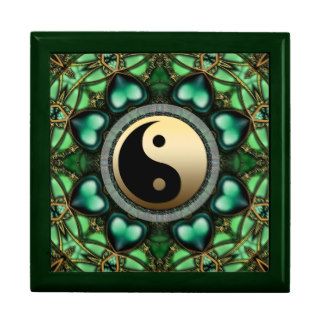 Forest Green Hearts Gold Yin Yang Lacquered Gift B Gift Boxes