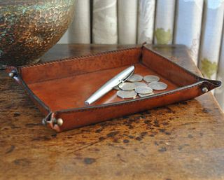 leather coin tray by life of riley