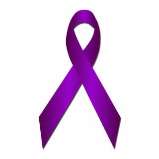 Purple Awareness Ribbon Pin Cut Out