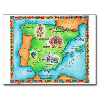 Map of Spain Postcards