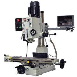 BOLTON TOOLS 9 1/2" x 32" GEAR HEAD MILL DRILL WITH POWER FEED AND 2 AXIS DRO. 2 HP MOTOR, 110V/220V PREWIRED TO 110V. SINGLE PHASE, 1720RPM. Comes With A 1 Year Warranty   Power Milling Machines  