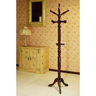Frenchi Home Furnishing Traditional Spinning Top Wooden Coat Rack, Cherry  