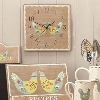 country kitchen square wooden clock by the contemporary home