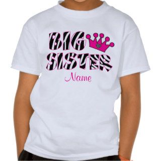 Big Sister Zebra Print Personalized Shirt