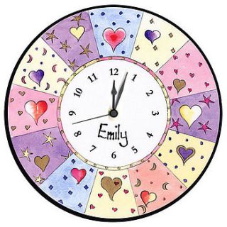 personalised heart clock by animurals