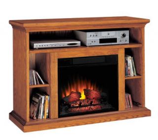 Beverly Media Electric Premium Oak Finish Fireplace —
