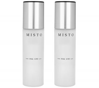 Misto Set of 2 Glass Misters with Aluminum Colored Caps —