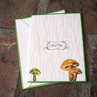 Signature Line   Mushroom Folded Thank You Card (1 Card + 1 Envelopes)  Rungtong & Co. Stationery Line Health & Personal Care