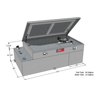RDS Manufacturing Fuel and Water Combination Transfer Tank with Toolbox — 66-Gallon Fuel, 24-Gallon Water  Auxiliary Transfer Tank   Toolbox Combos