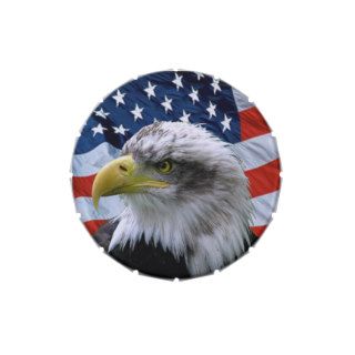 Bald Eagle American Flag Candy Tin