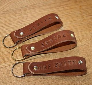 personalised leather keyring by the fairground
