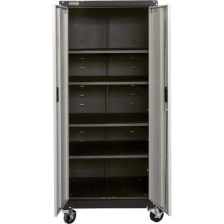 Homak SE Series 2-Door Tall Mobile Cabinet — 26 3/4in.W x 18in.D x 64in.H, Model# GS00765021  Storage Cabinets