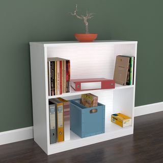 Inval White Two Shelf Desk Bookcase Inval America LLC Storage